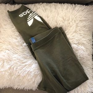 Olive Green Adidas Leggings